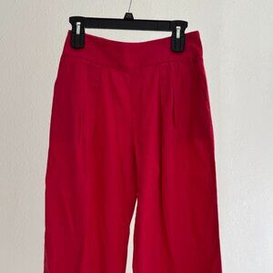 Abercrombie & Fitch A&F Red Linen Blend Pants Ultra High Rise Wide Leg small